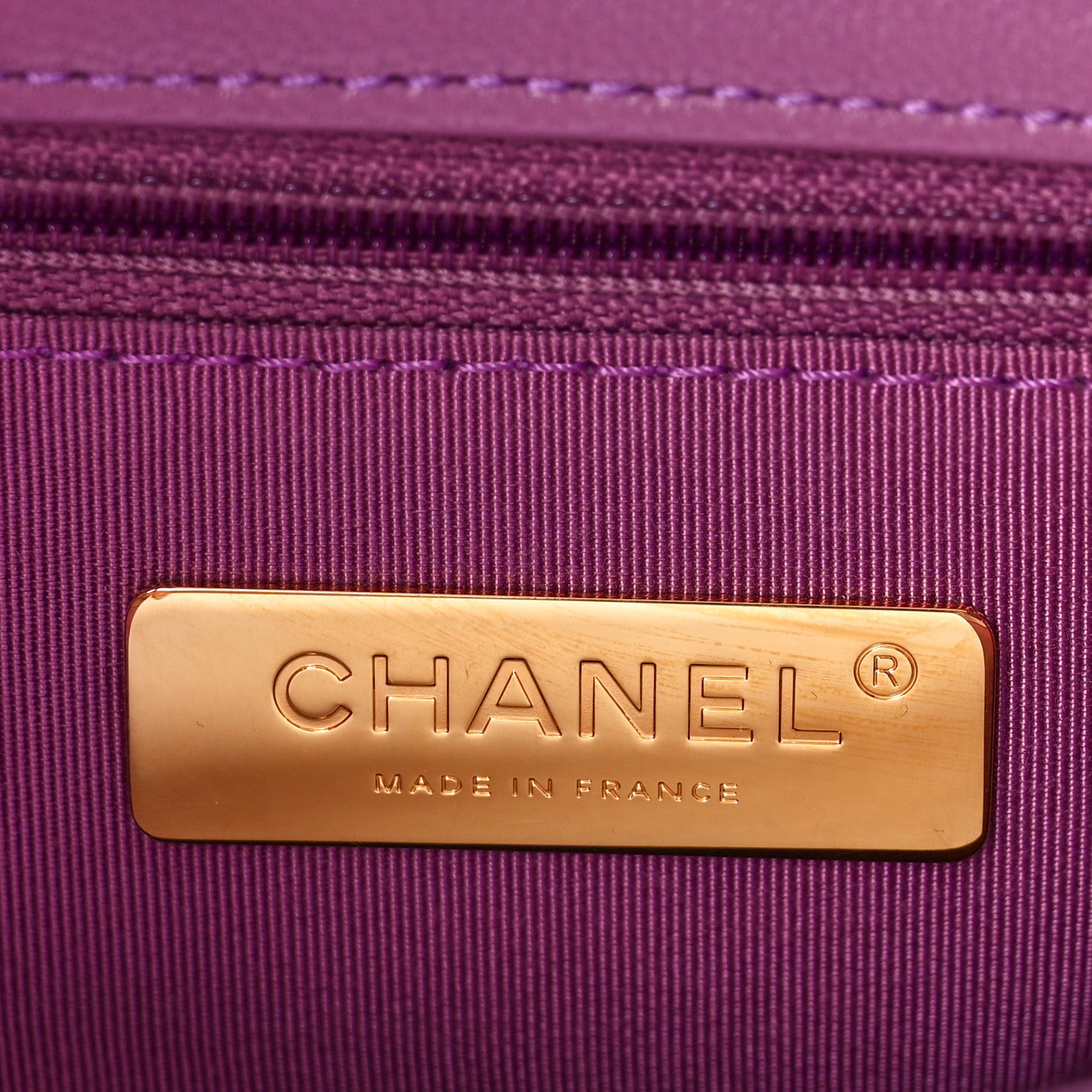Chanel Goatskin Quilted Large Chanel 19 Flap Purple 6 of 10