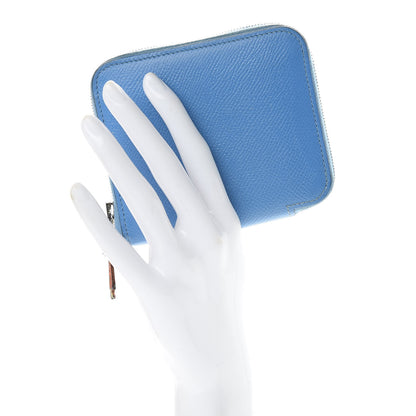 Hermes Epsom Silk'In Compact Wallet Bleu Paradis 2 of 14