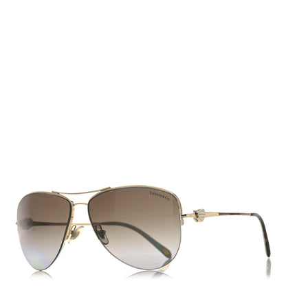 Tiffany Aviator Heart Sunglasses TF 3021 Gold 1 of 8
