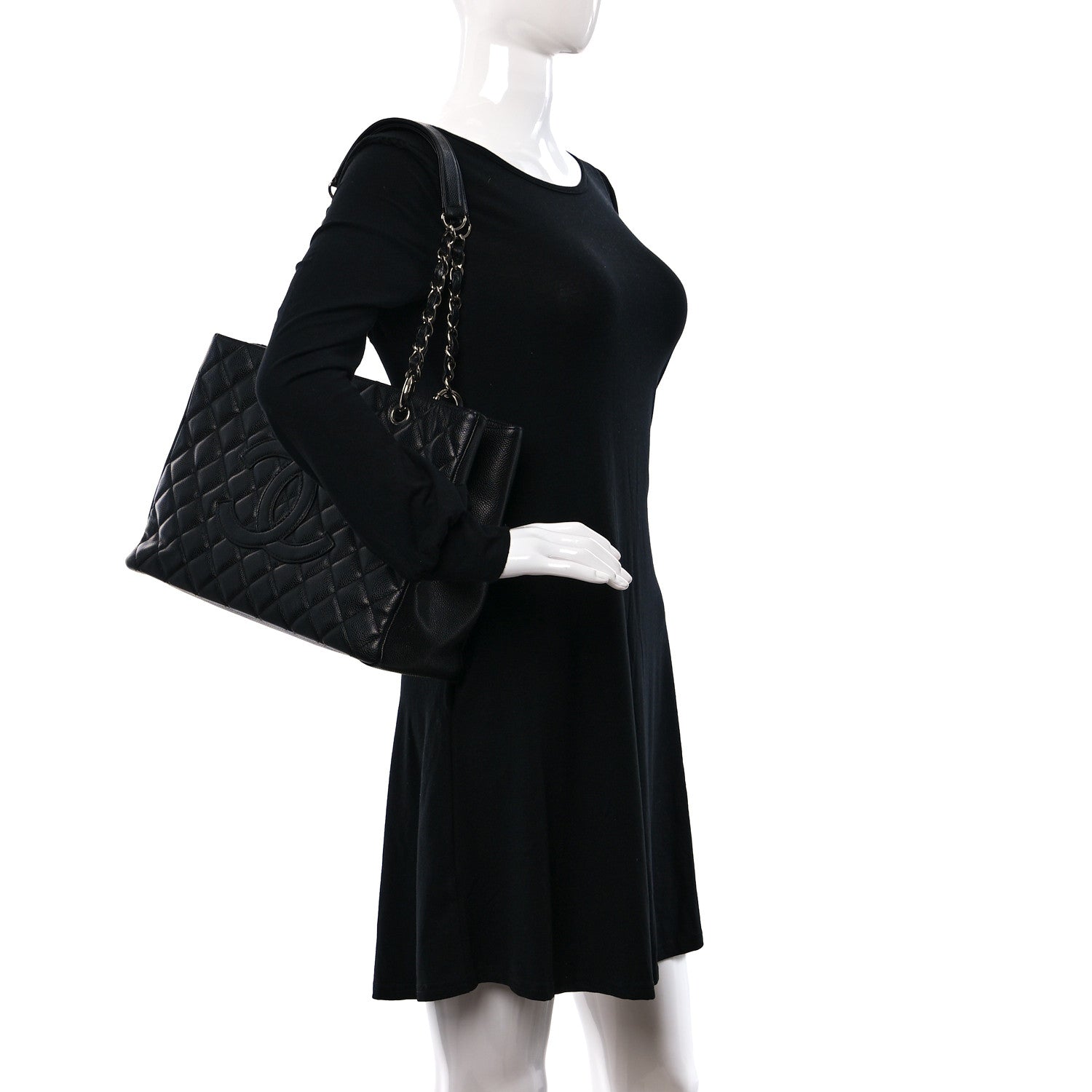 Chanel Caviar Quilted Grand Shopping Tote GST Black 2 of 10