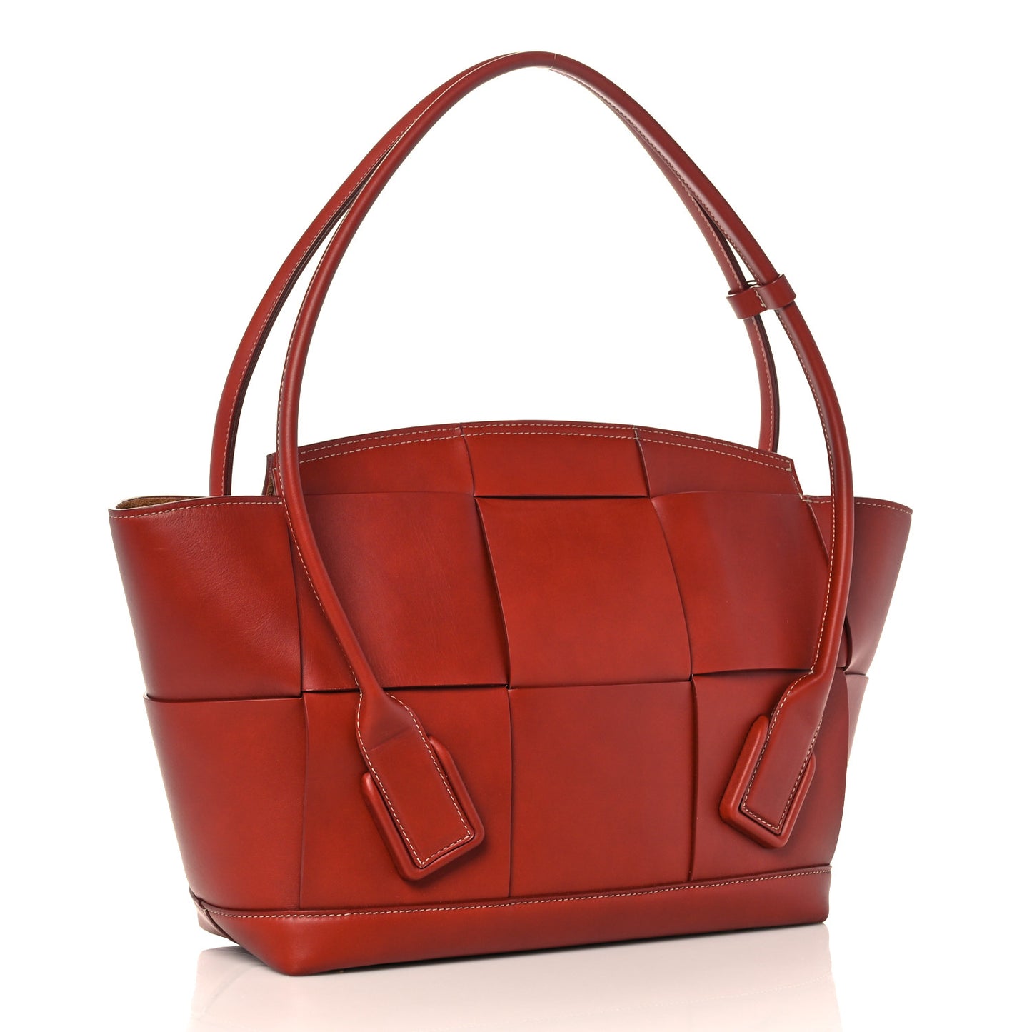 French Calfskin Maxi Intrecciato Medium Arco Red