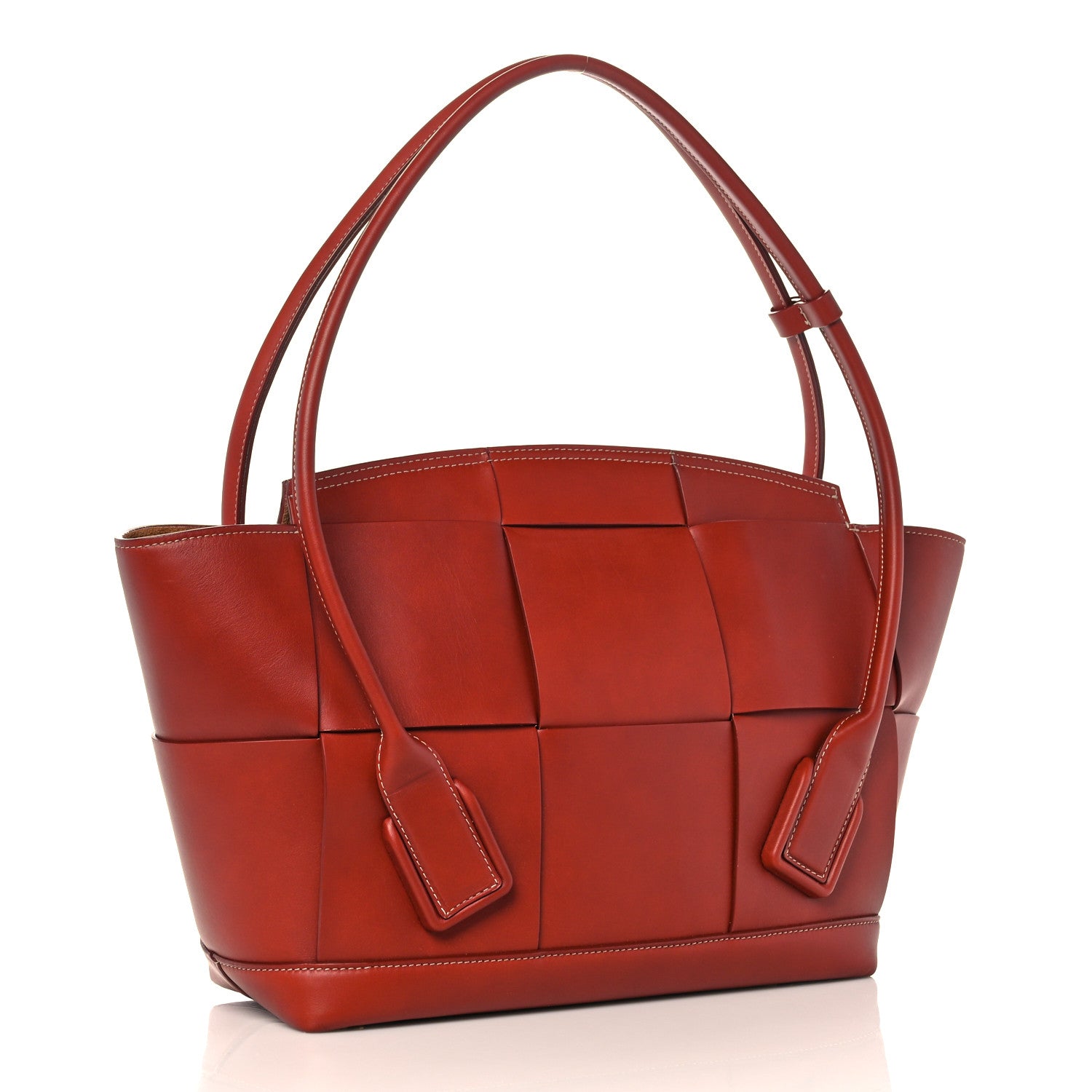 Bottega Veneta French Calfskin Maxi Intrecciato Medium Arco Red 2 of 7