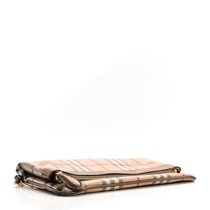 Burberry Haymarket Check Metallic Adeline Foldover Clutch Brown 4 of 12