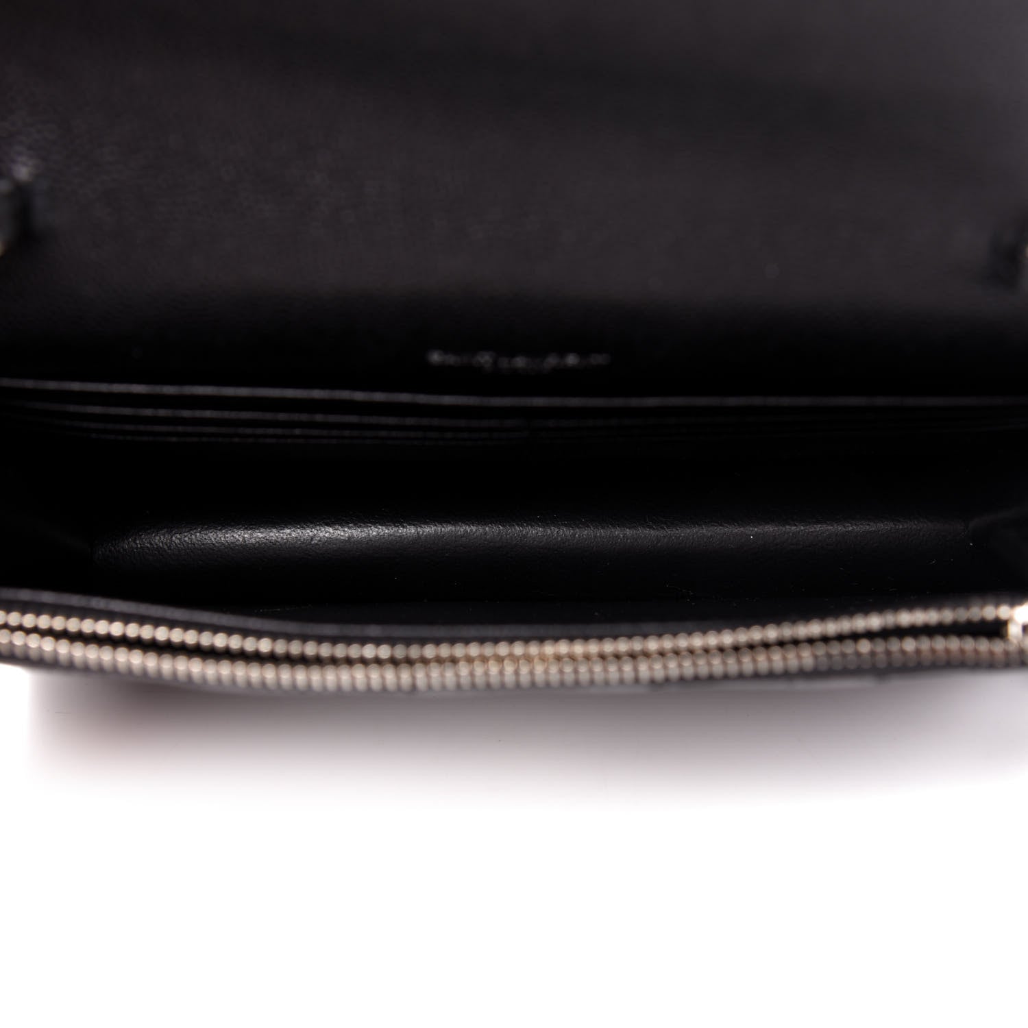 Saint Laurent Grain De Poudre Matelasse Chevron Monogram Envelope Chain Wallet Black 5 of 9