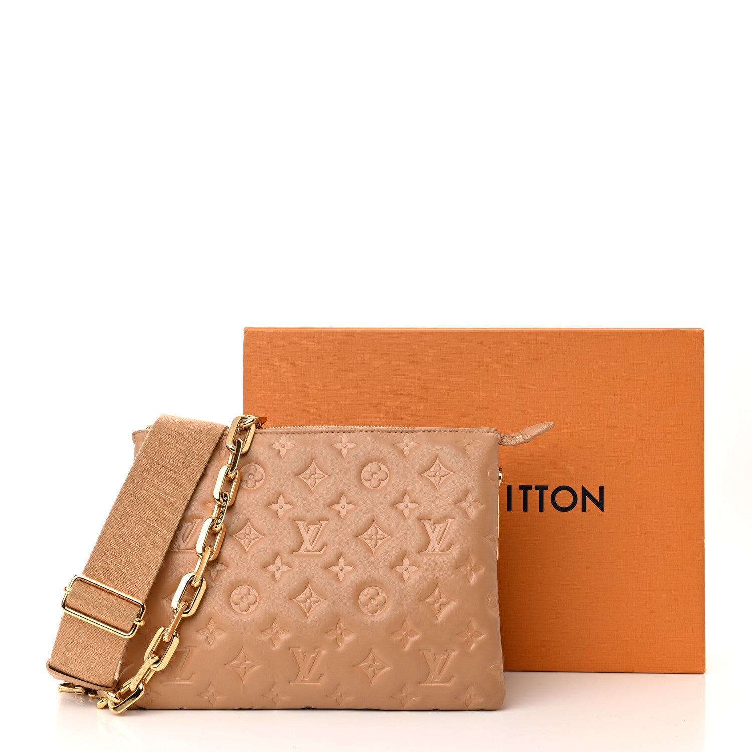 Louis Vuitton Lambskin Embossed Monogram Coussin PM Camel 10 of 10