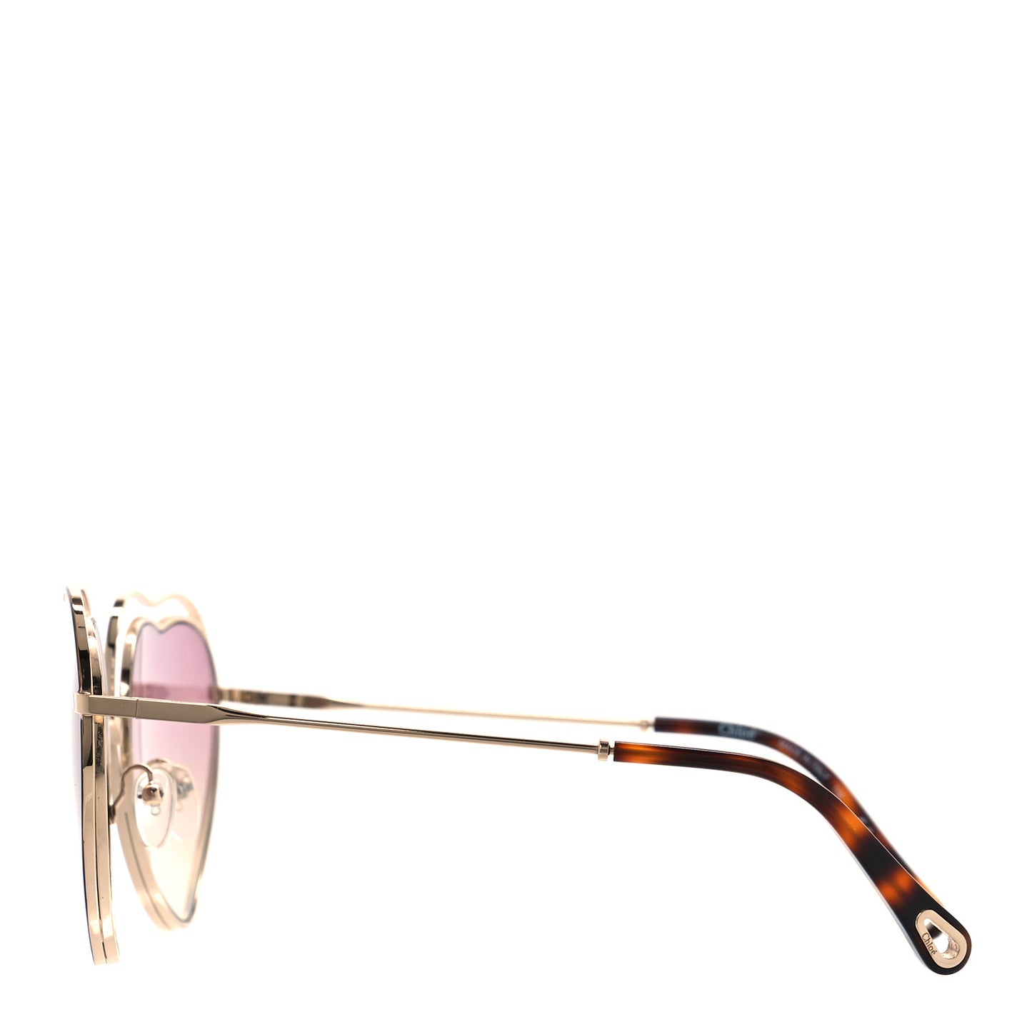 Metal Poppy Love Heart Sunglasses CE131S Havana Rose