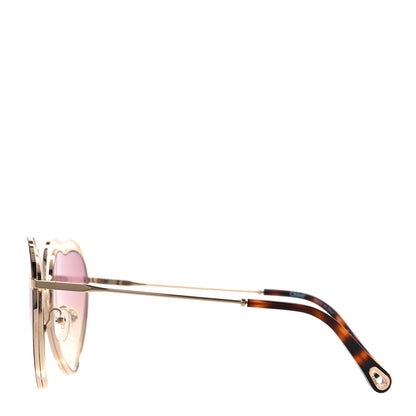 Chloe Metal Poppy Love Heart Sunglasses CE131S Havana Rose 2 of 7