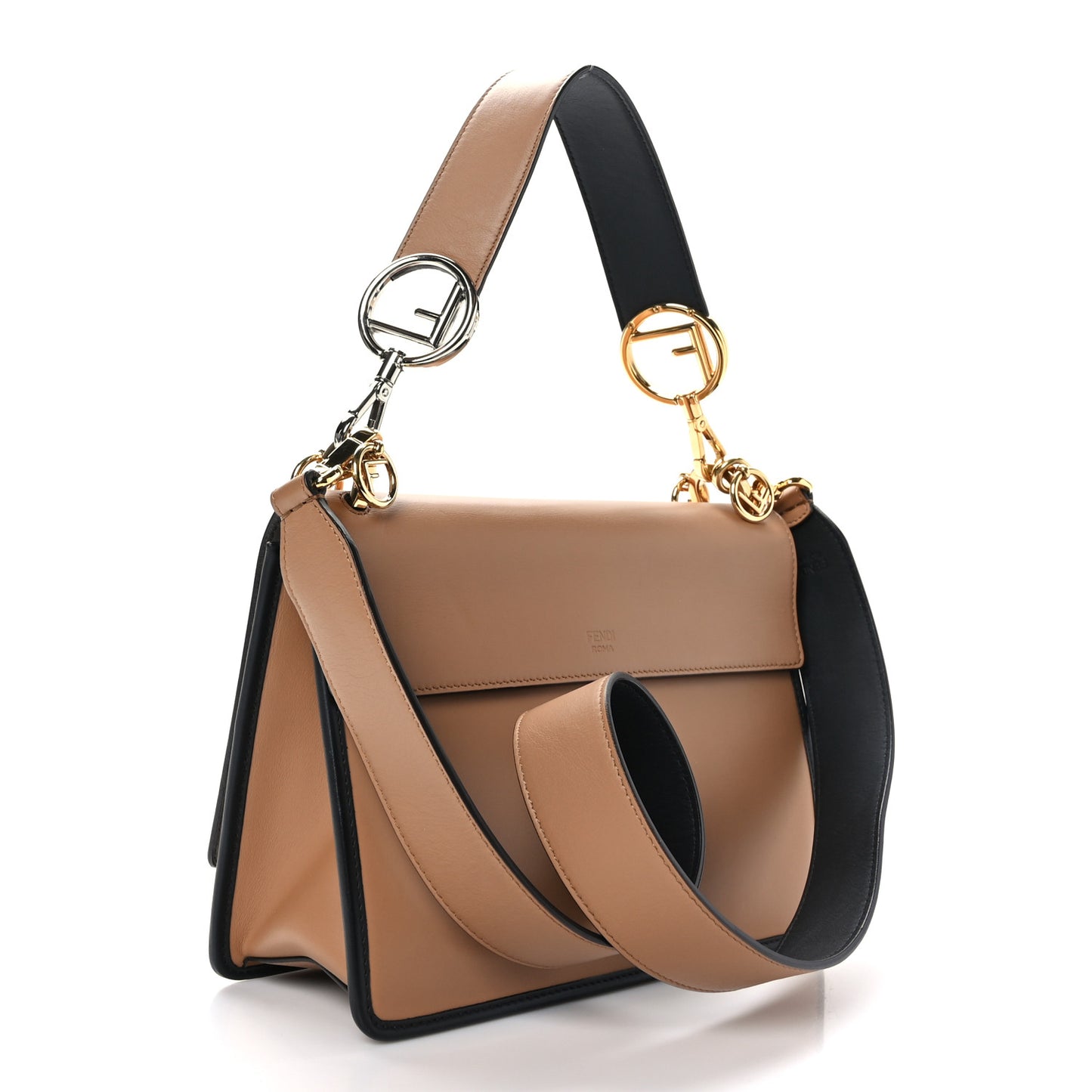 Vitello Century F is Fendi FF Embossed Kan I Shoulder Bag Orzo Tobacco
