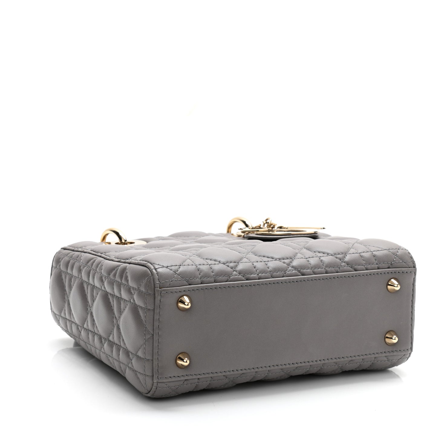 Lambskin Cannage Small Lucky Badges My Lady Dior Grey