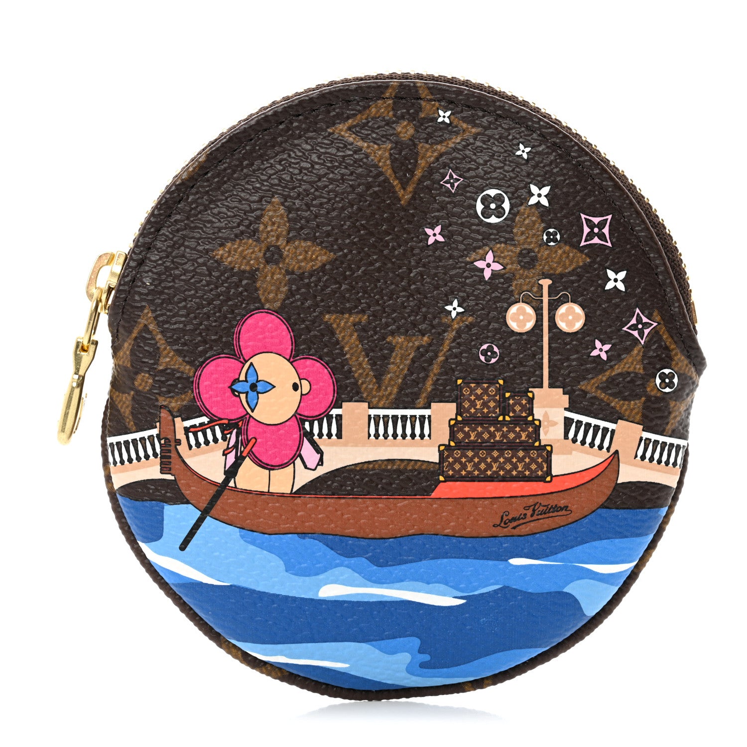 Louis Vuitton Monogram 2019 Christmas Animation Round Coin Purse Blue 1 of 7