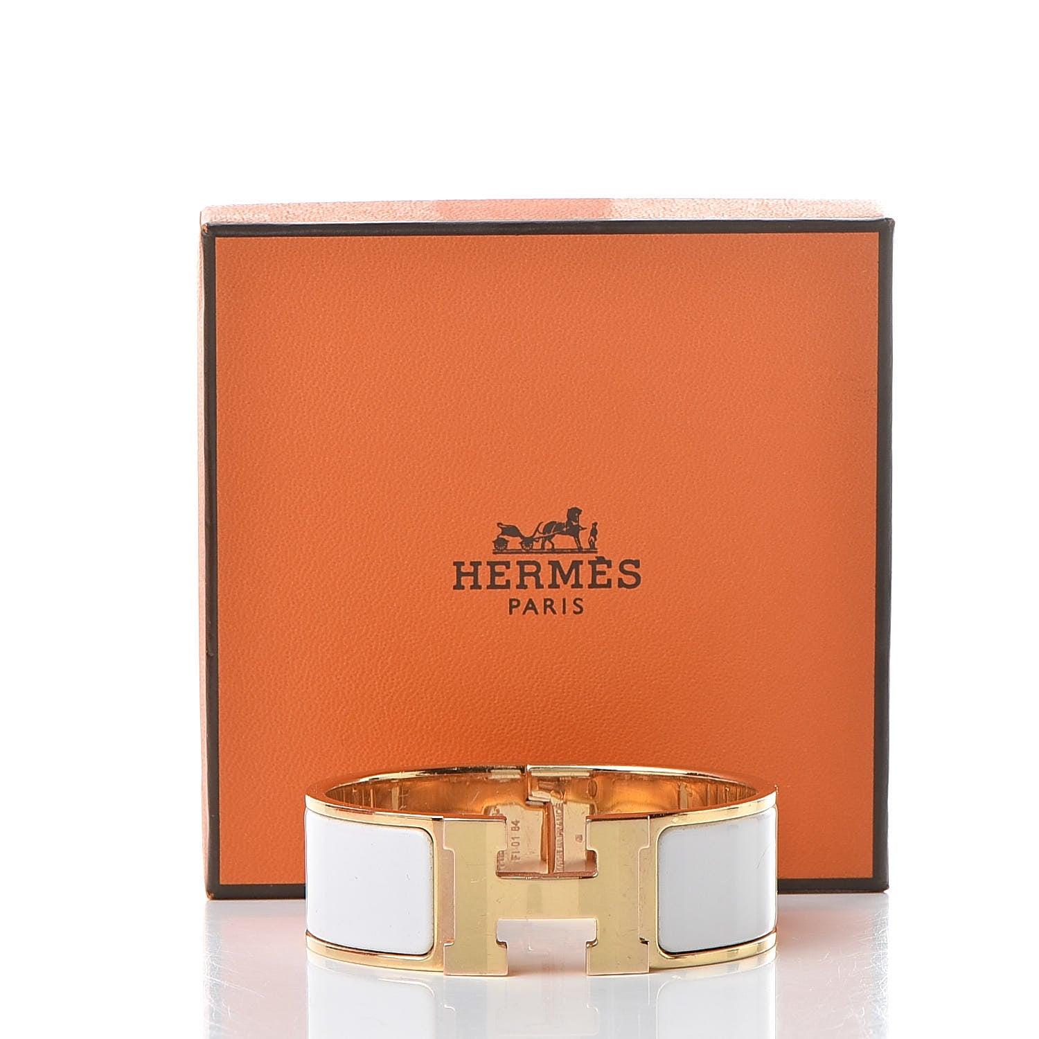 Hermes Enamel Wide Clic Clac H Bracelet PM White 7 of 7