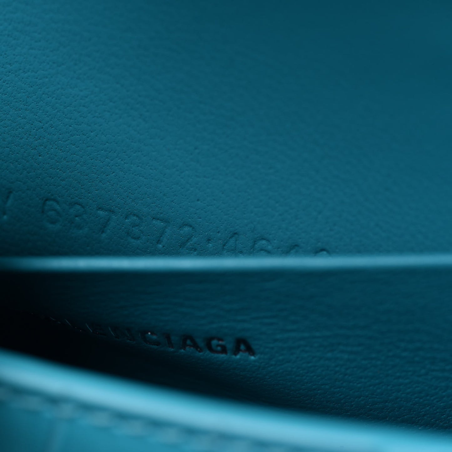 Shiny Calfskin Crocodile Embossed Hourglass Top Handle Bag Mini Turquoise
