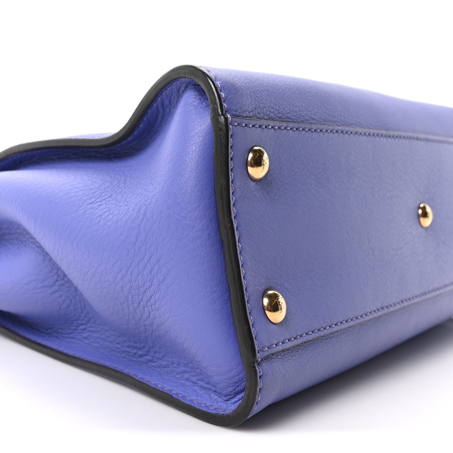 Fendi Vitello Seta Medium Peekaboo Iconic Satchel Viola Cassis 9 of 10