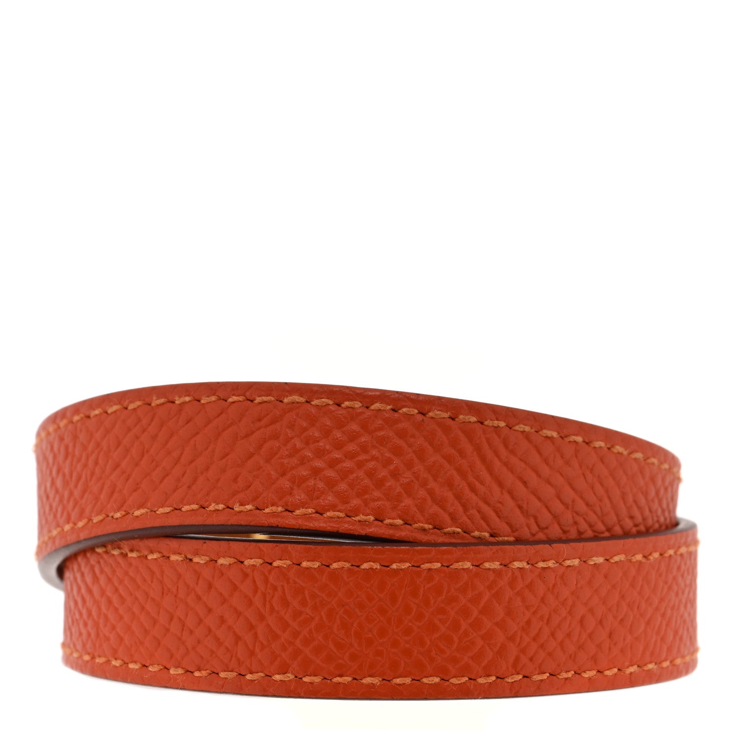 Hermes Epsom Kelly Double Tour Bracelet S Orange 3 of 5