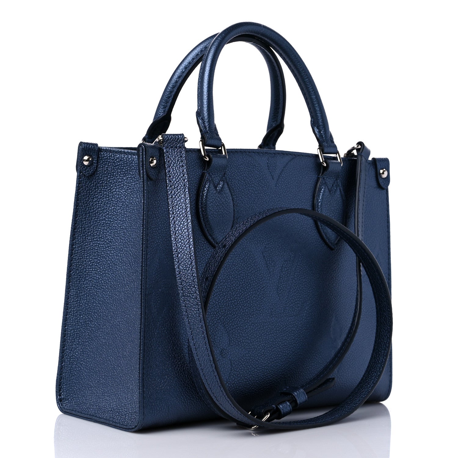 Louis Vuitton Metallic Empreinte Monogram Giant Onthego PM Navy Nacre 3 of 8