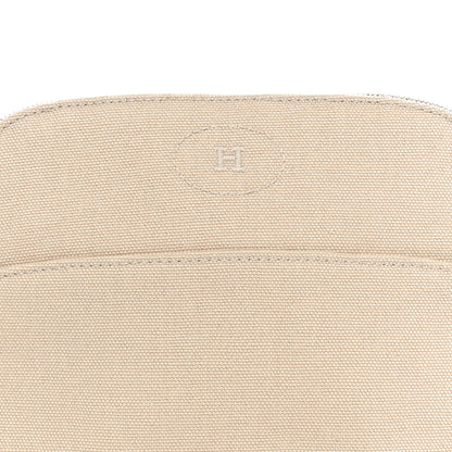 Hermes Cotton Canvas Mini Bolide Travel Cosmetic Pouch Naturel 7 of 9