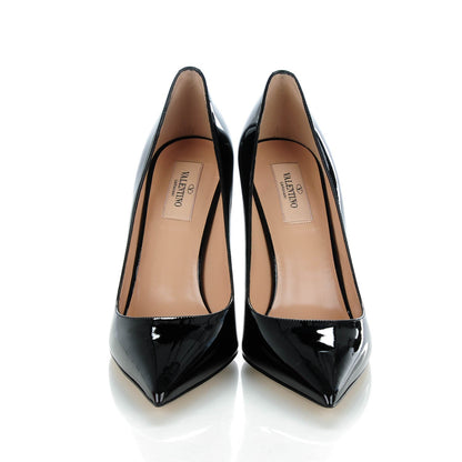 Valentino Garavani Patent Rockstud New Plain 100mm Pumps 38 Black 2 of 7