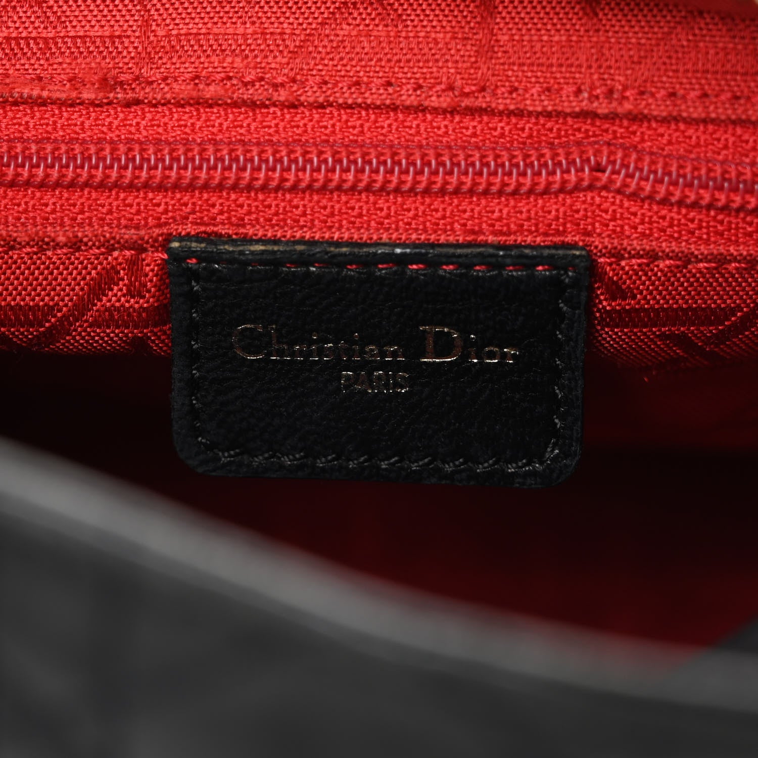 Christian Dior Lambskin Cannage Medium Lady Dior Black 6 of 9