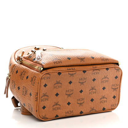 MCM Visetos Studded Medium Dual Stark Backpack Cognac 3 of 13
