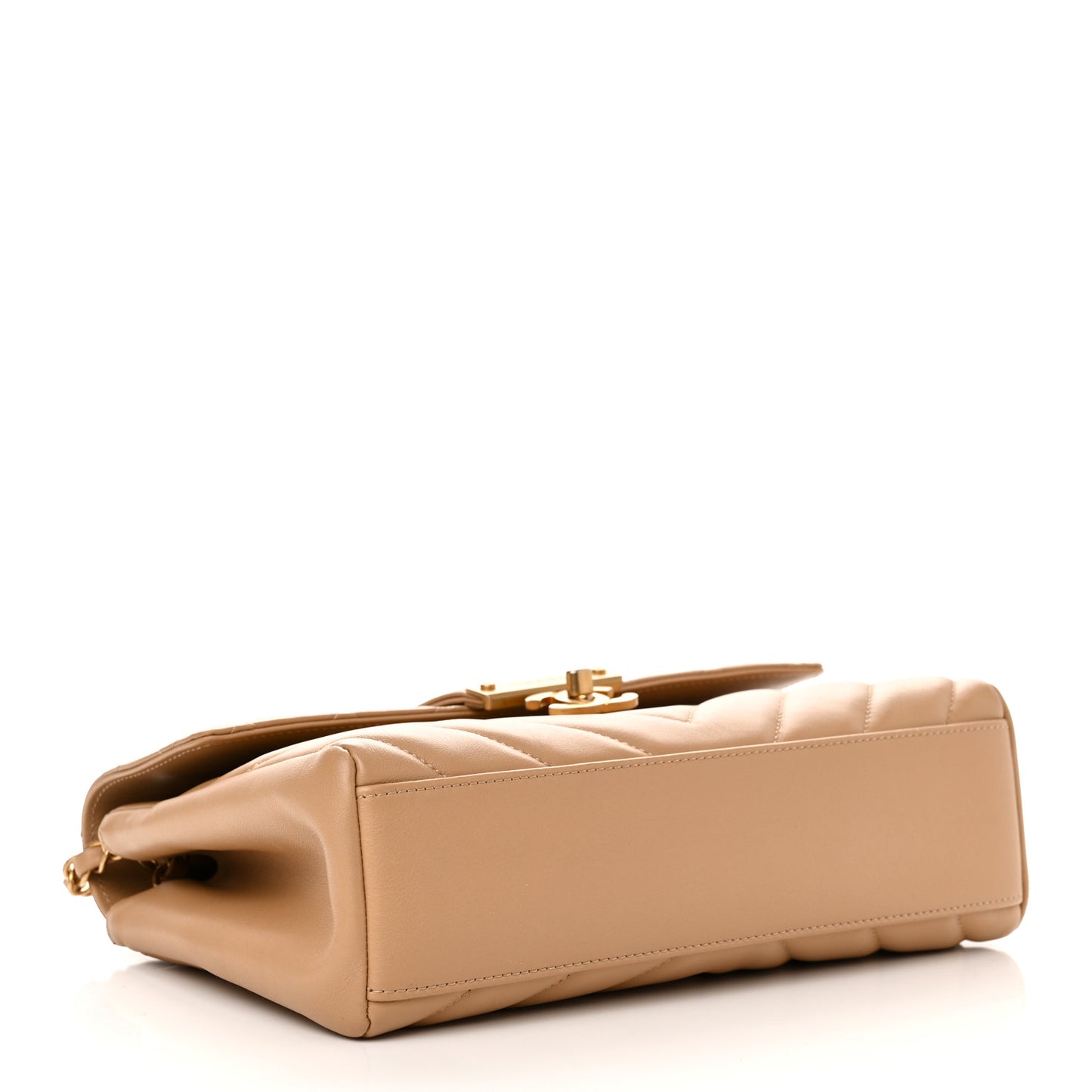 Calfskin Quilted Chevron In The City Bag Beige
