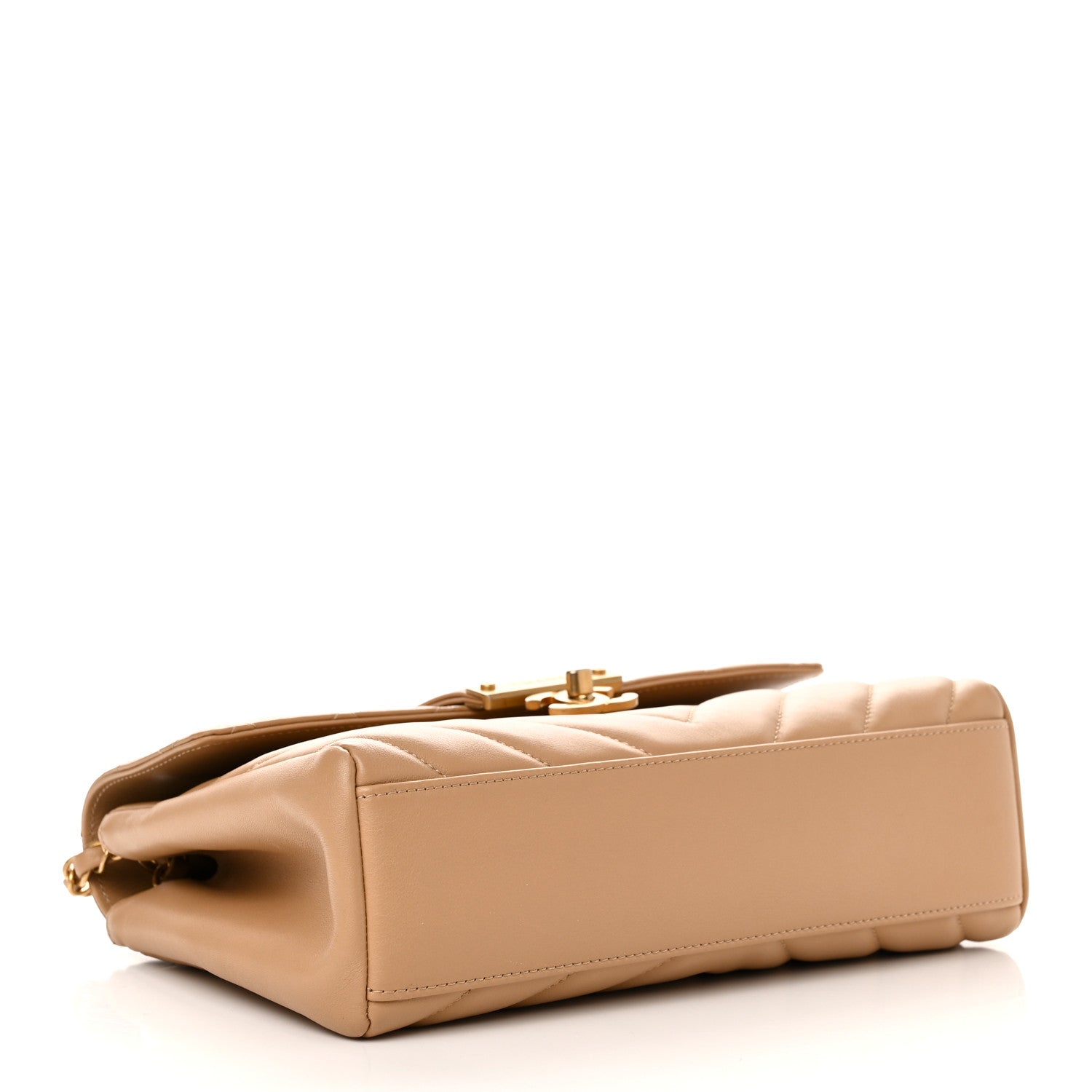 Chanel Calfskin Quilted Chevron In The City Bag Beige 4 of 12