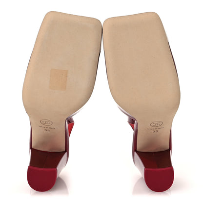 Chanel Laminated Calfskin Lambskin Cap Toe CC Slingback Pumps 38 Red Ivory 7 of 11