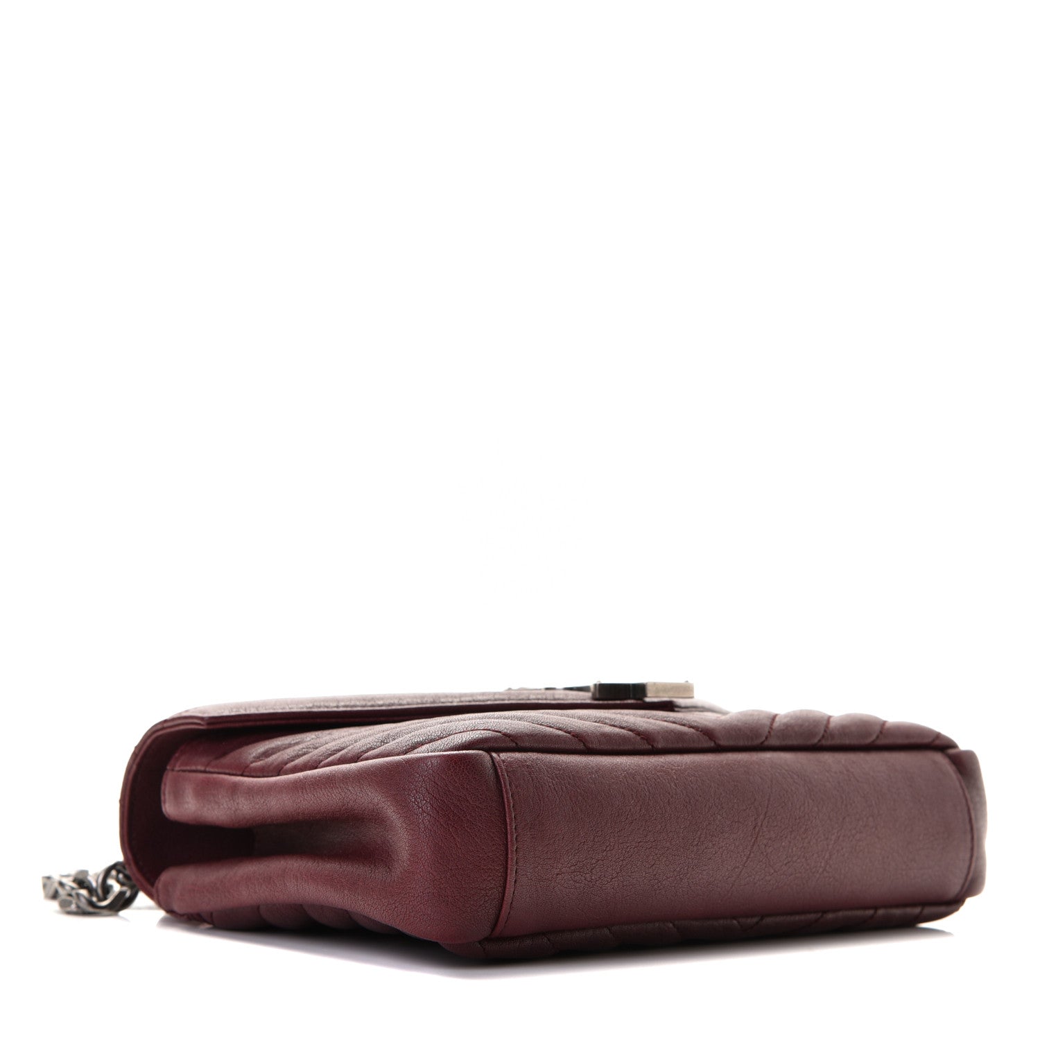 Saint Laurent Sheepskin Matelasse Chevron Monogram Medium College Bag Rouge Legion 5 of 10
