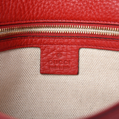 Gucci Pebbled Calfskin Medium Soho Clutch Red 5 of 9