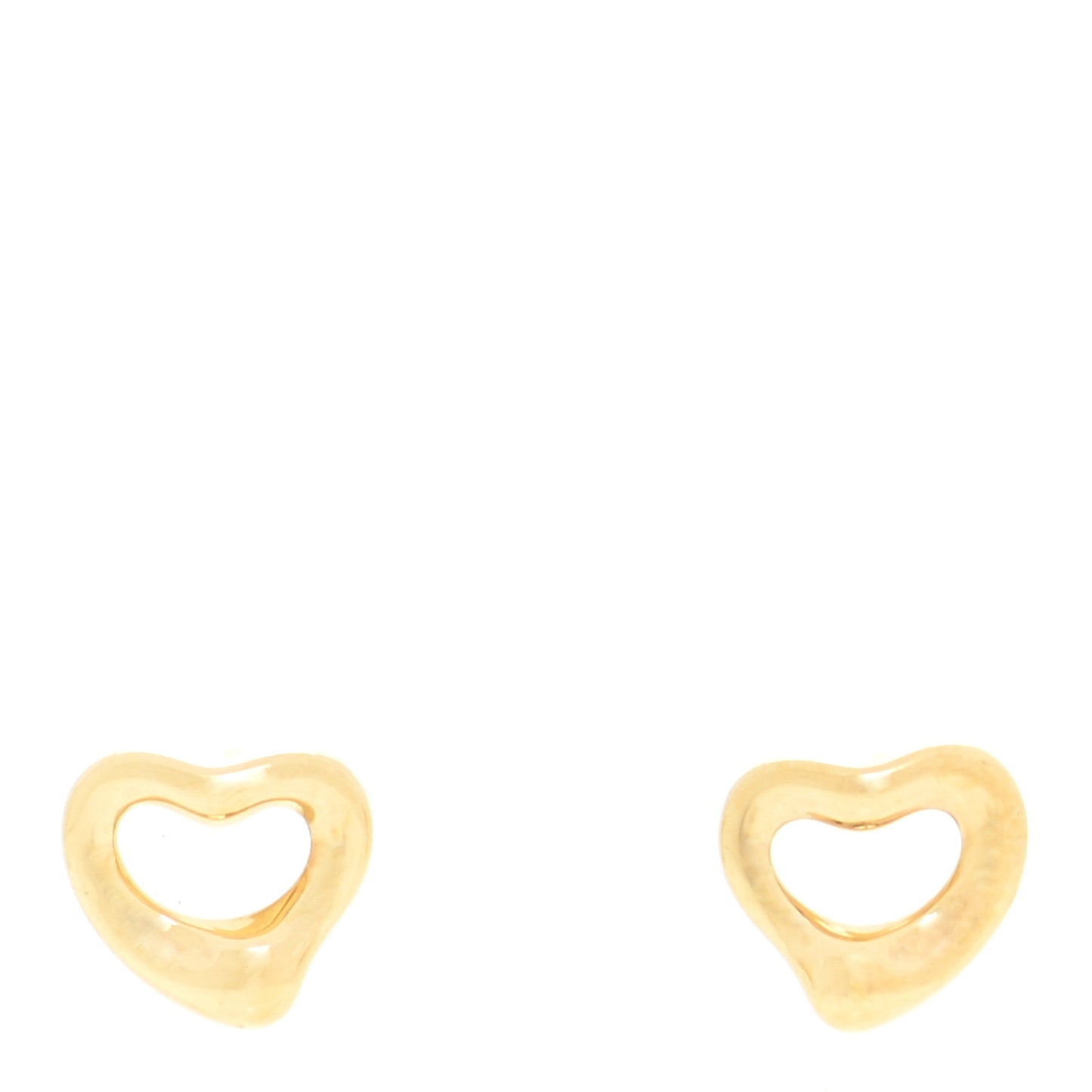 18K Yellow Gold 7mm Elsa Peretti Open Heart Earrings