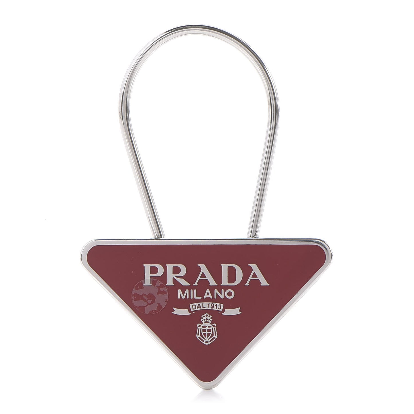 Metal Triangle Logo Keychain Red