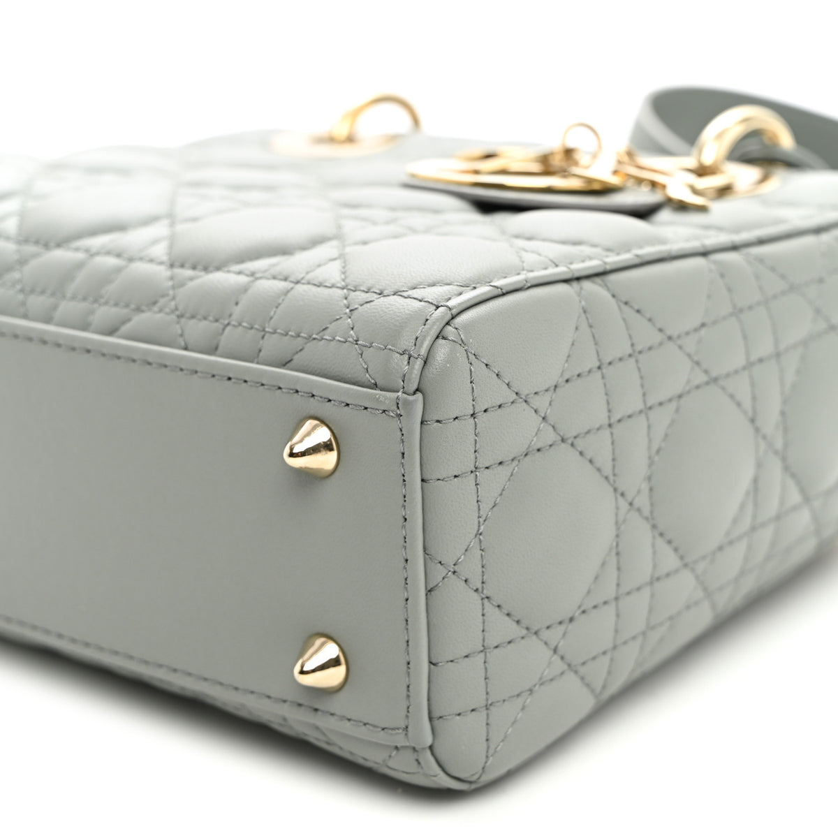 Christian Dior Lambskin Cannage Small My ABCDior Lady Dior Grey 10 of 10