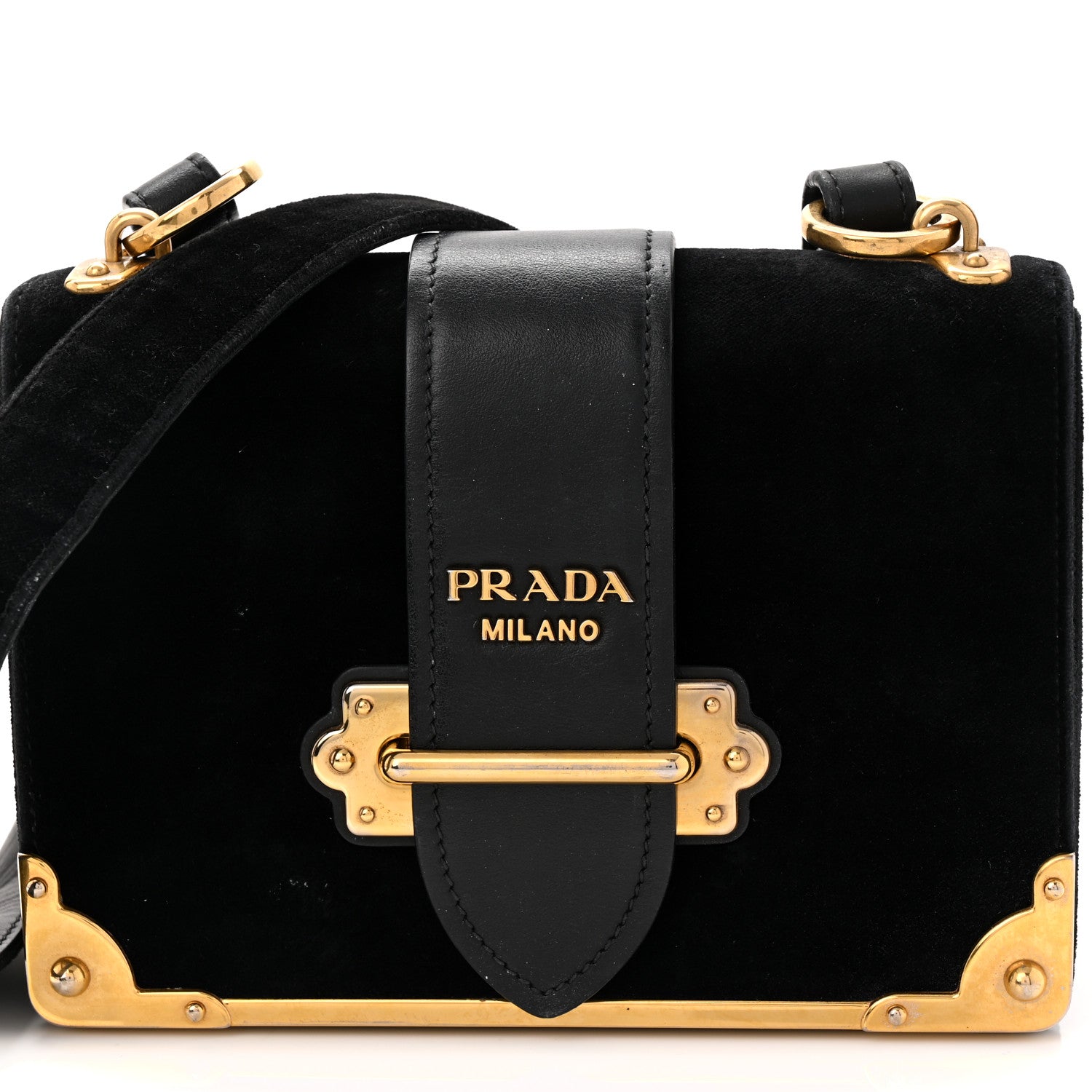 Prada Velvet City Calfskin Cahier Bag Black 7 of 9