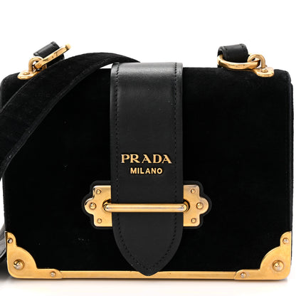 Prada Velvet City Calfskin Cahier Bag Black 7 of 9
