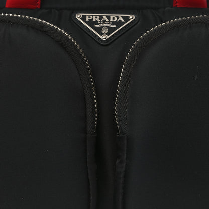 Prada Tessuto Nylon Pocket Top Handle Cargo Shoulder Bag Black Fuoco 8 of 10