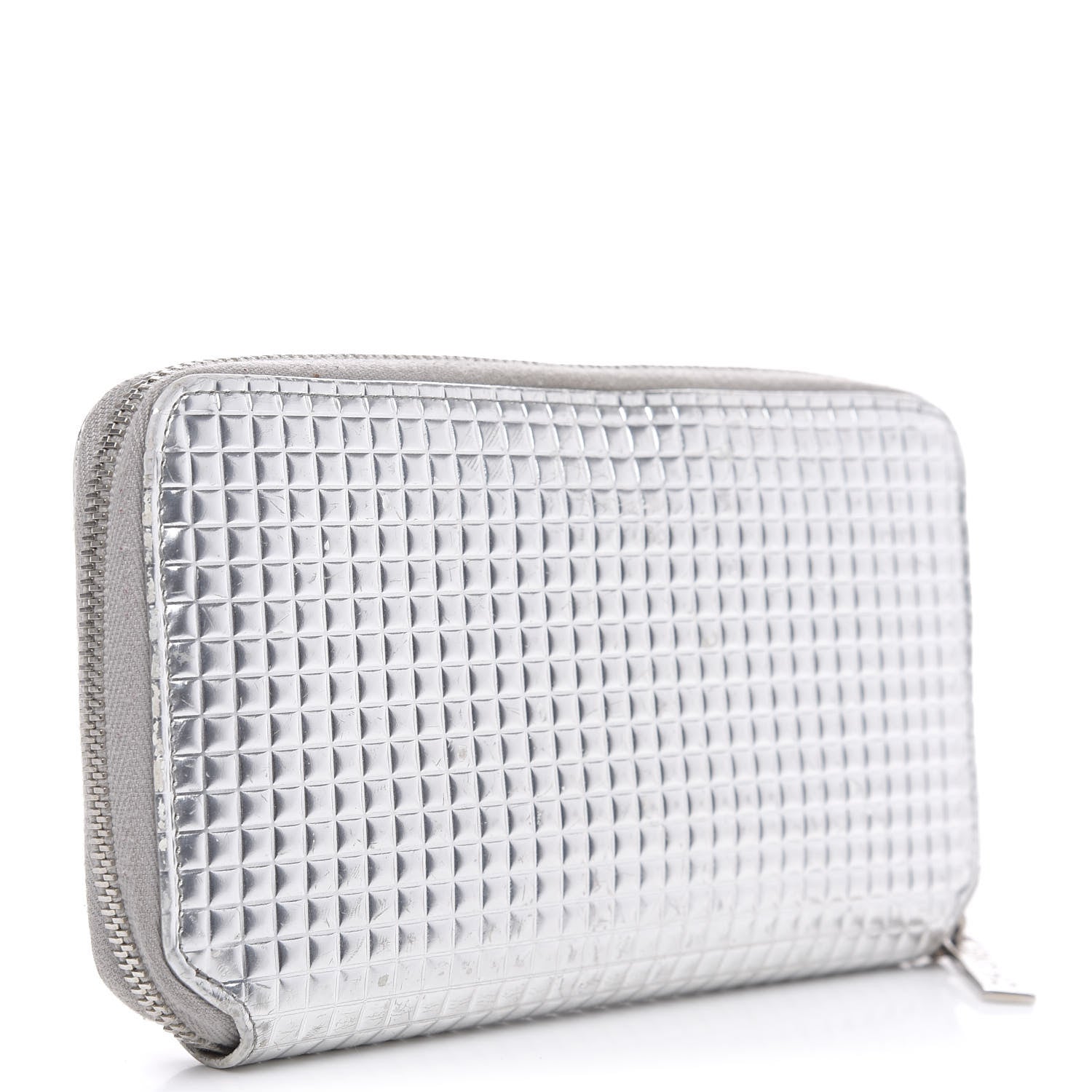 Chanel Patent Embossed CC Zip Around Wallet Silver 3 of 14
