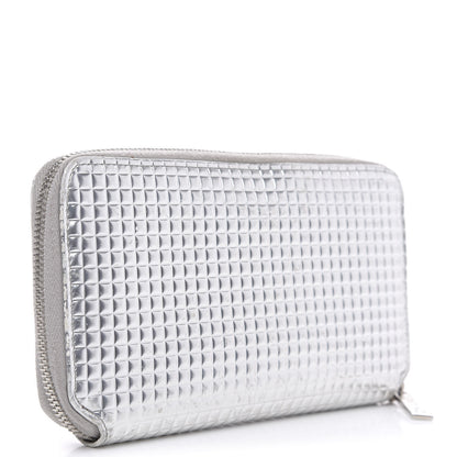 Chanel Patent Embossed CC Zip Around Wallet Silver 3 of 14