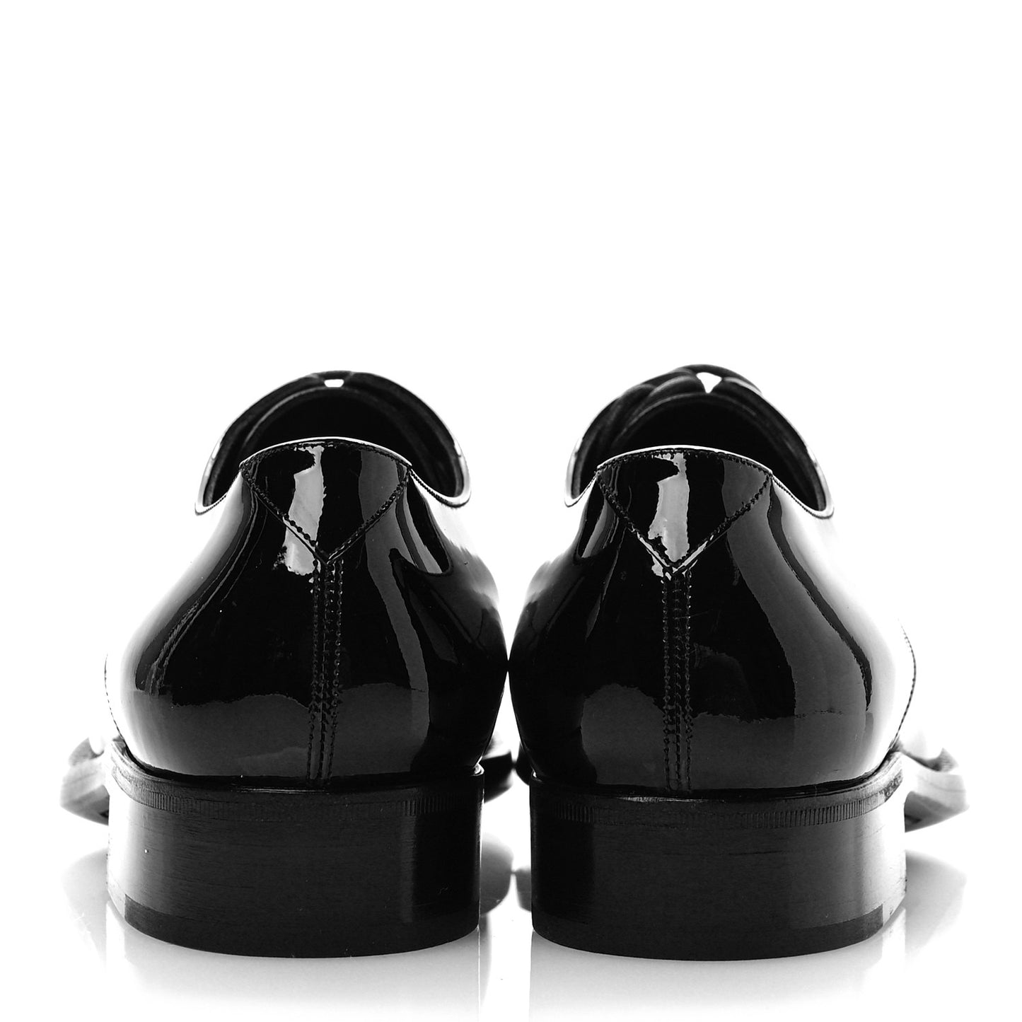 Patent Calfskin Mens Derby Lace Up Shoes 36 Black