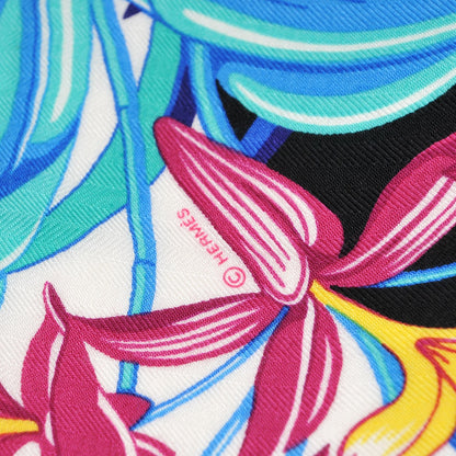Hermes Cashmere Silk Flamingo Party Shawl 140 Rouge Vif Blanc Bleu 6 of 7