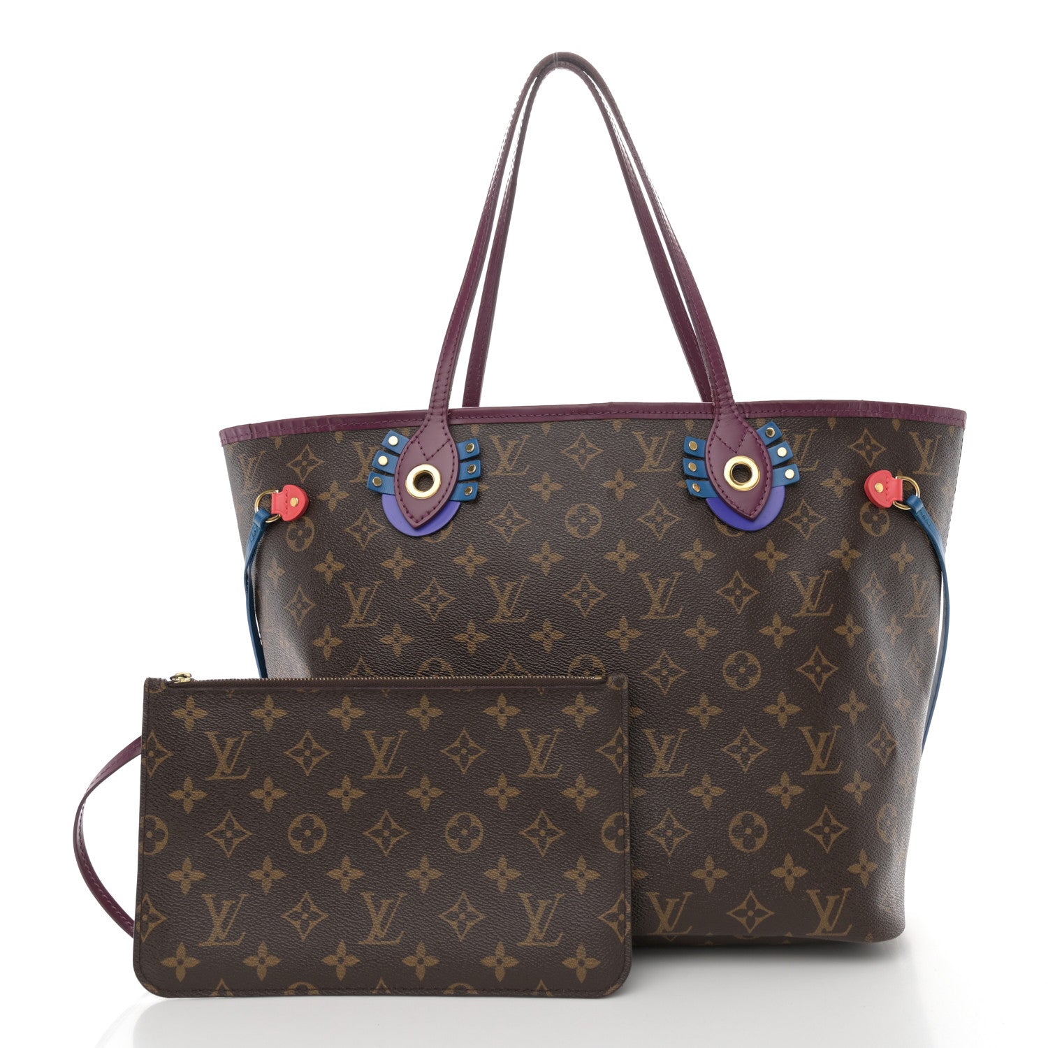 Louis Vuitton Monogram Totem Neverfull MM Magenta 1 of 14