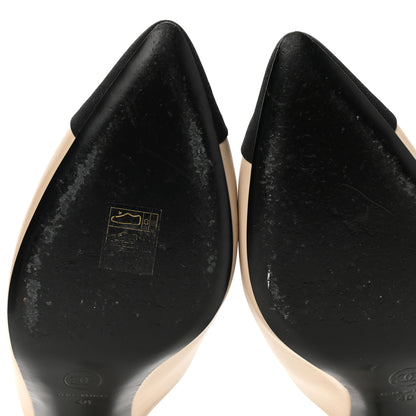 Chanel Lambskin Grosgrain Cap Toe Pearl Mule 40 Beige Black 9 of 9