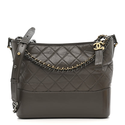 Chanel Aged Calfskin Quilted Medium Gabrielle Hobo Grey 1 of 10