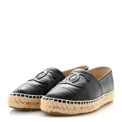 Chanel Lambskin CC Espadrilles 36 Black 4 of 9