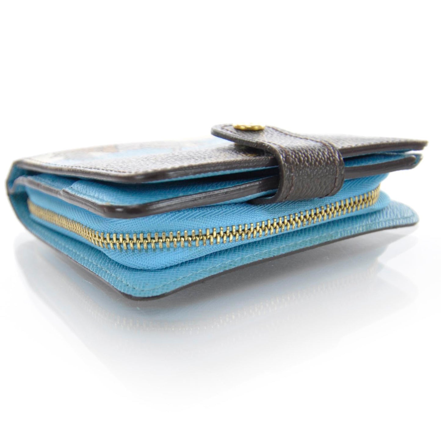 Monogram Groom Compact Zip Wallet Blue
