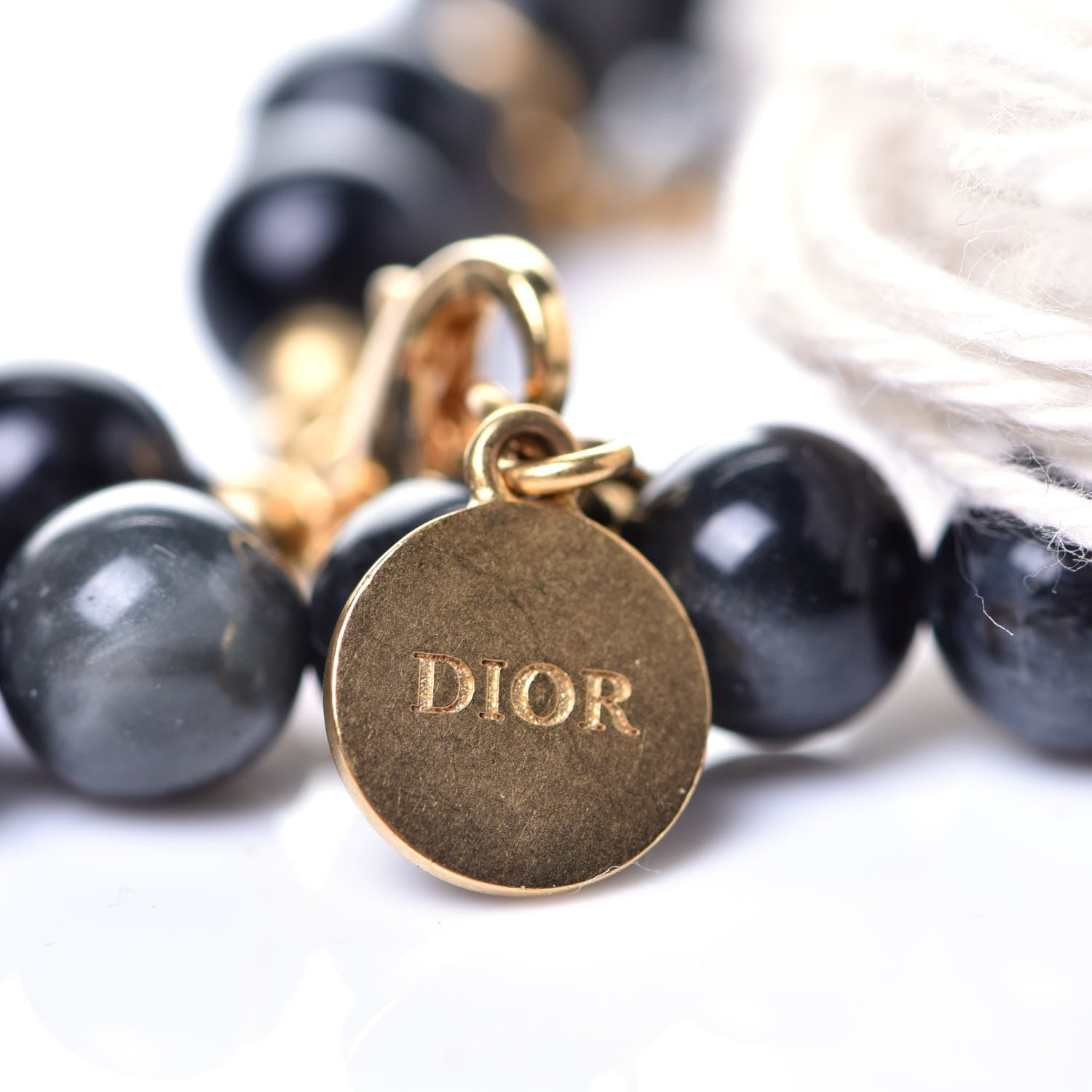 Christian Dior Metal Gray Hawk Jardin Double Bracelet Black Gold 5 of 10