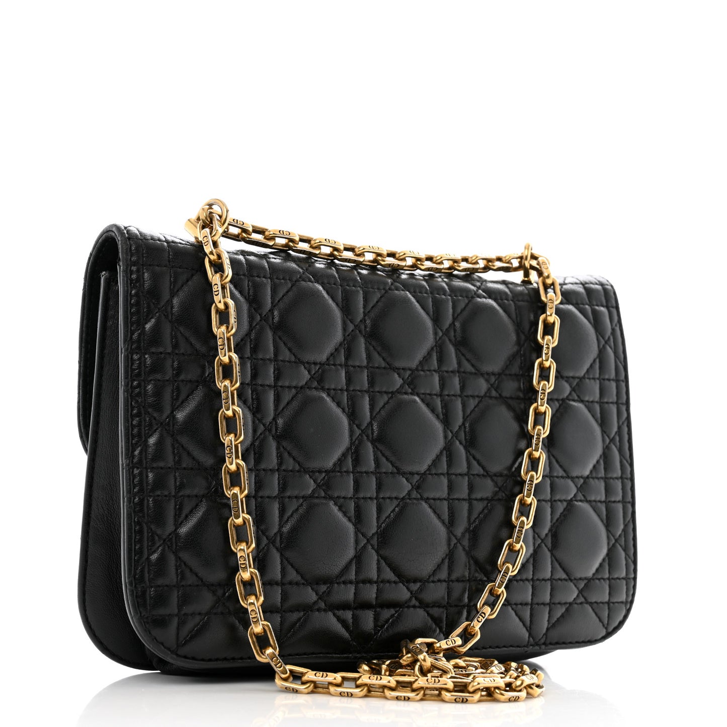 Lambskin Cannage Large Dioraddict Flap Bag Black