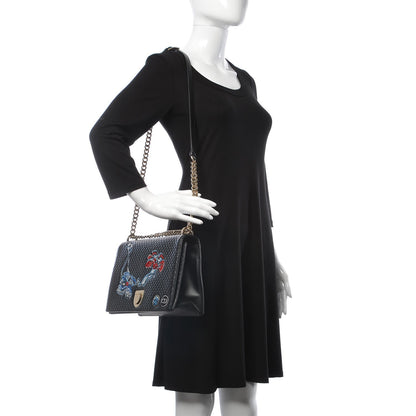 Christian Dior Lambskin Quilted Embroidered Large Diorama Flap Bag Black 2 of 8
