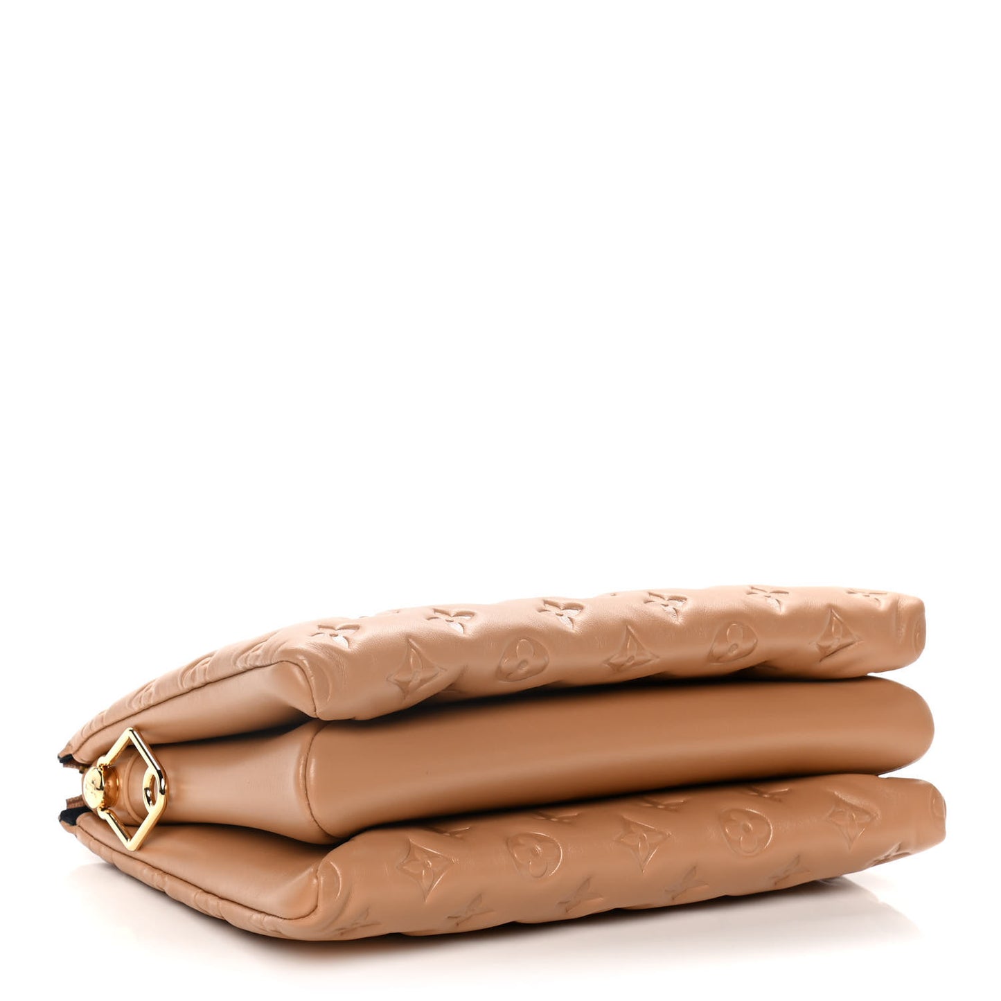 Lambskin Embossed Monogram Coussin PM Camel