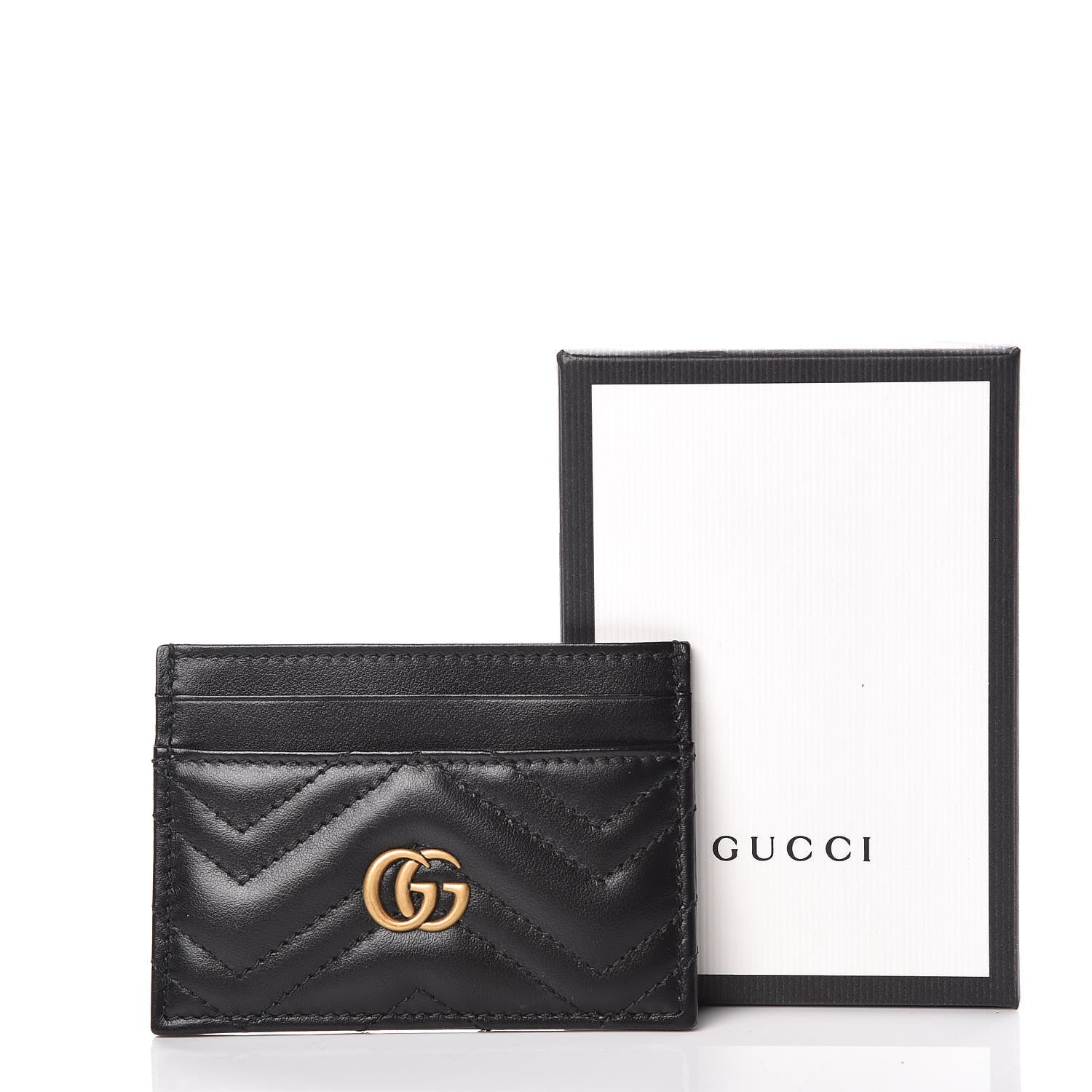 Gucci Calfskin Matelasse GG Marmont Card Holder Black 7 of 7