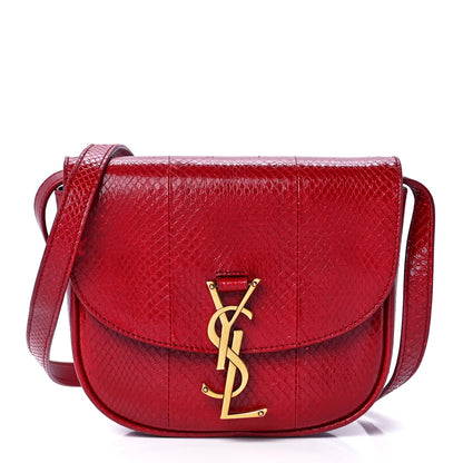 Saint Laurent Snakeskin Small Kaia Satchel Peach Red 1 of 16
