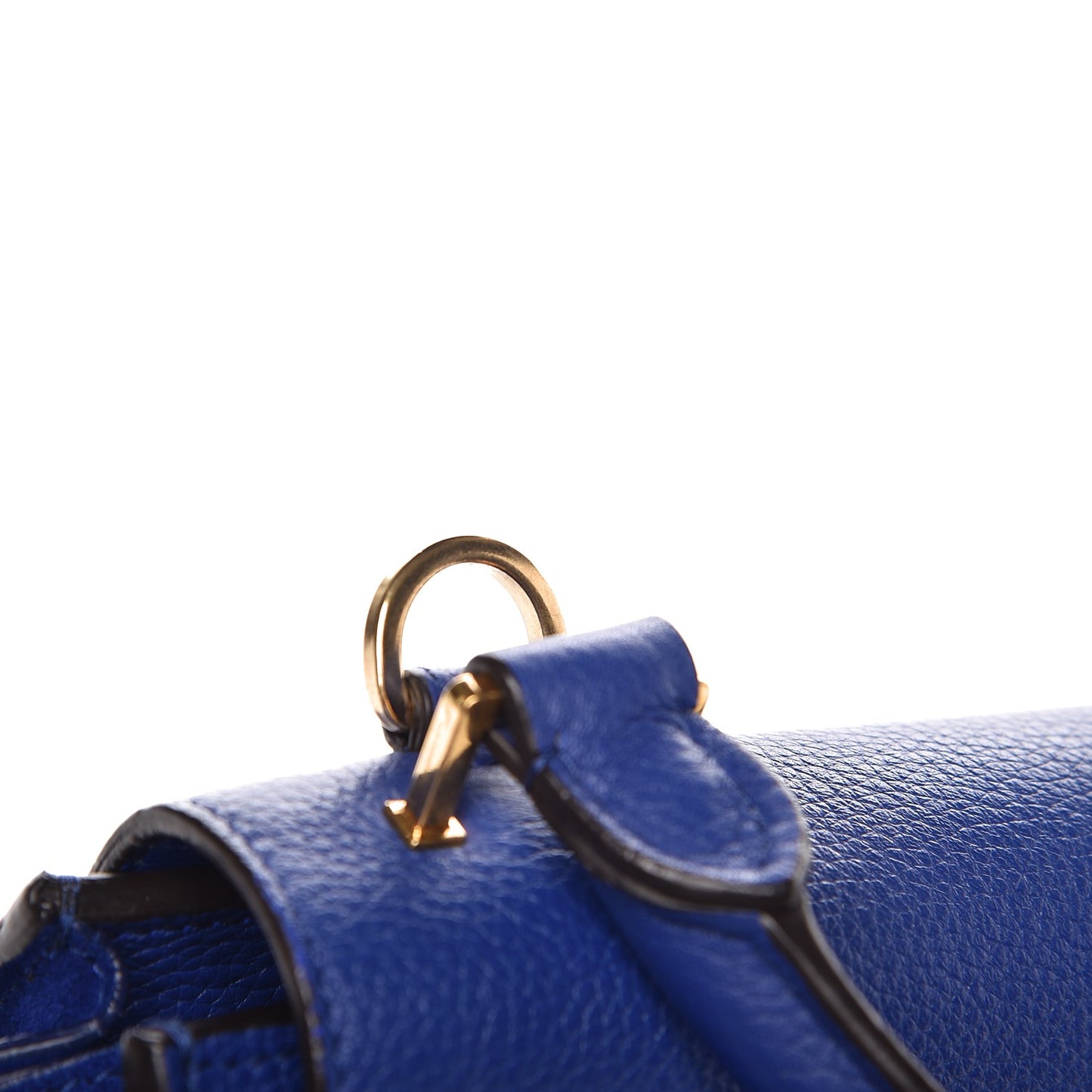Drummed Calfskin Suede Small Trapeze Indigo